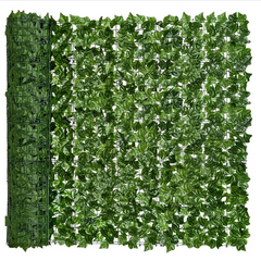 50X200 سم سياج من ورق اللبلاب الصناعي بأوراق خضراء، ألواح سياج خصوصية مزيفة للمنزل، الحديقة الخارجية، شرفة الديكور 1X3 م