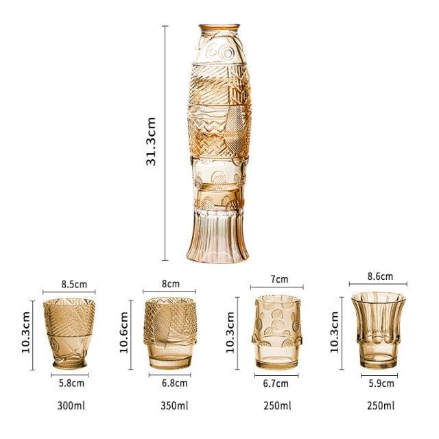 Colored Koi Fish-shaped Glass Cup Set 4-Piece Set NavajoWhite | Sage & Sill