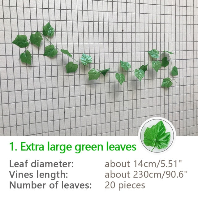 240cm Green Silk Artificial Hanging Ivy Leaf Garland Plants